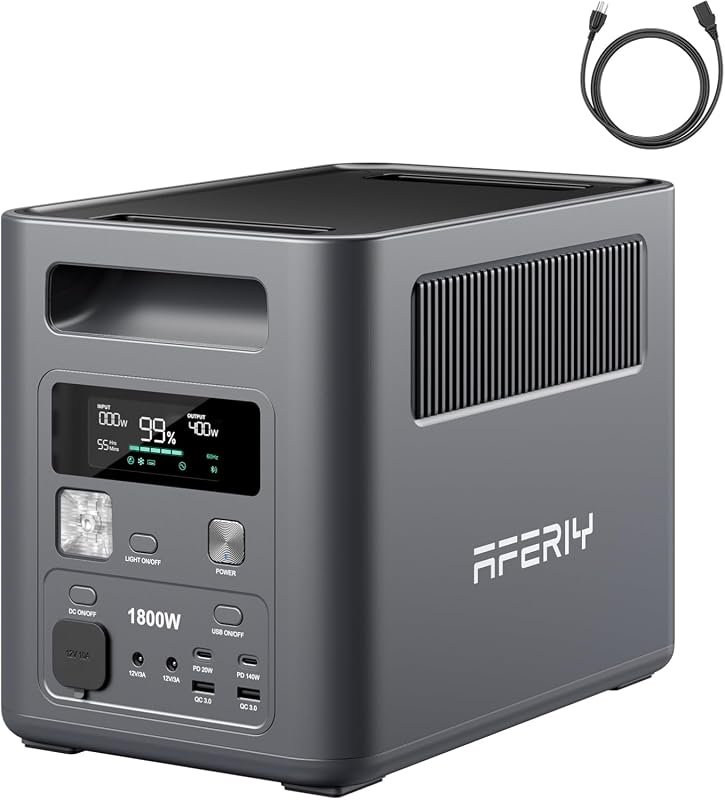 AFERIY 1024Wh Portable Power Station, 1800W Solar Generator