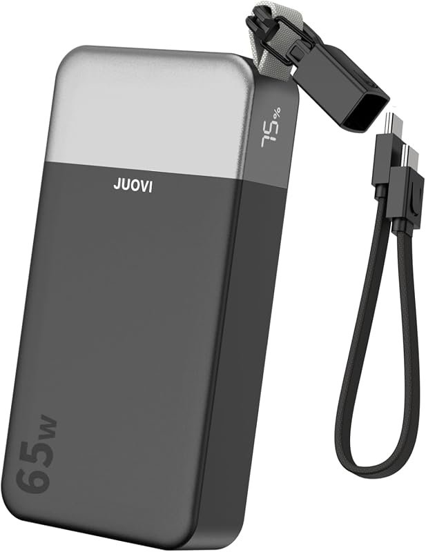 JUOVI 65W 20000mAh laptop power bank with USB-C cable