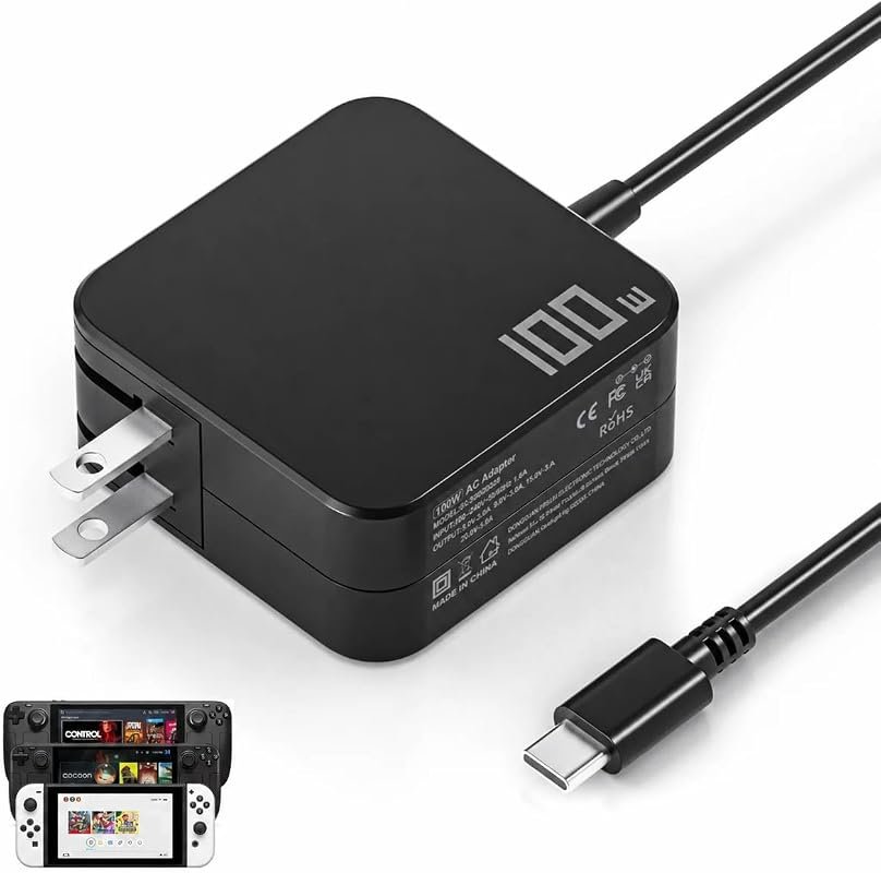 100W USB-C Fast Charger for Steam Deck OLED and ROG Xbox Ally X