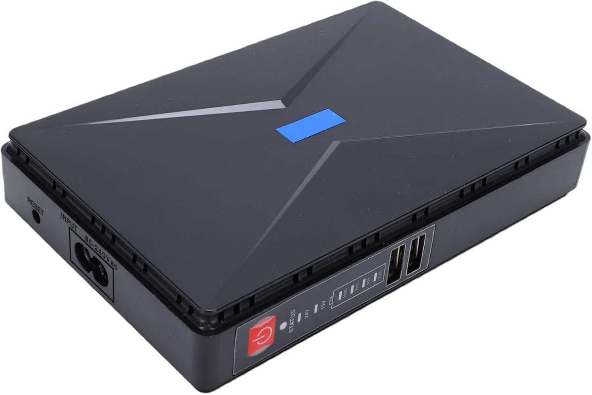 Mini UPS Battery Backup 8800mAh for router, modem, and security camera