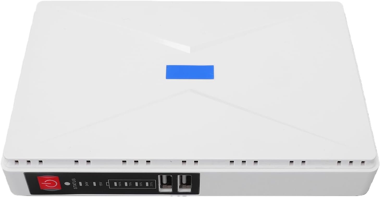 HUIOP Mini UPS 10400mAh for router, camera, and home office